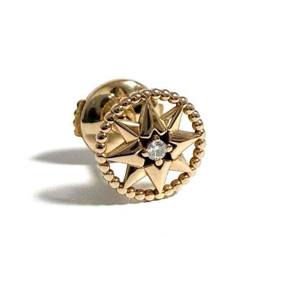 DIOR 18k Rose Gold Diamond Earrings - Picture 1 of 9